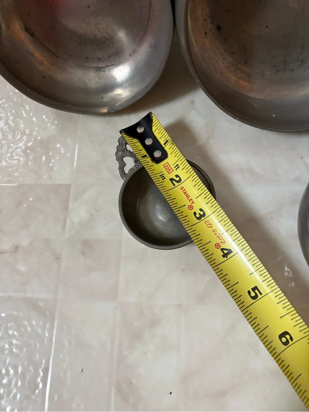 Vintage Pewter Serving Porringers Set